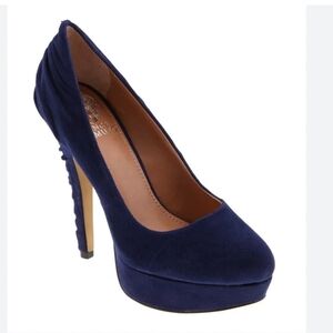 Vince Camuto Deep Blue Suede Heels